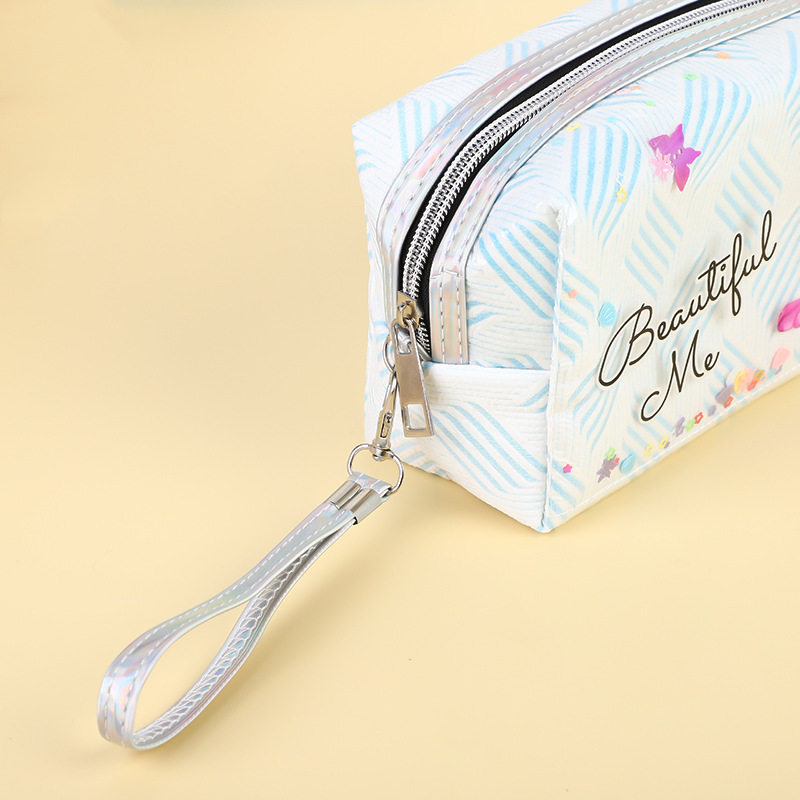 New printed cosmetic bag large capacity portable travel storage bag octagonal handbag wash bag