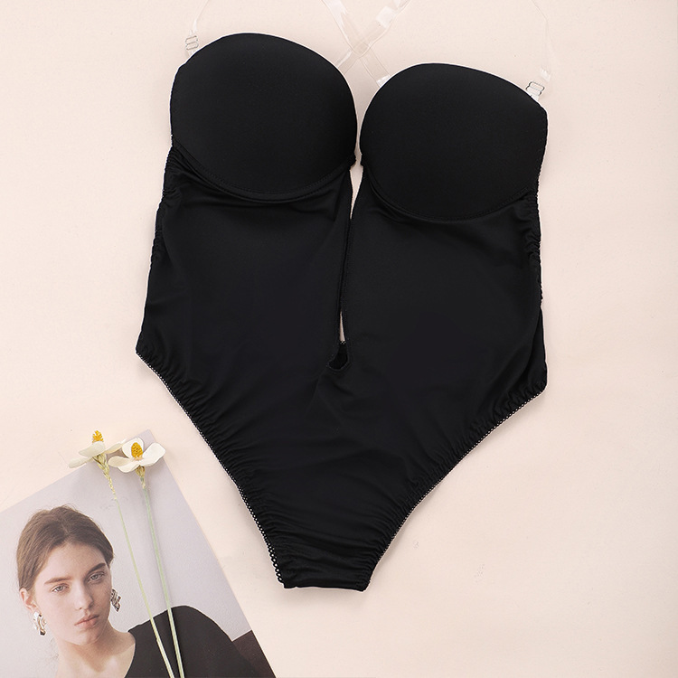 conjoined underwear bra steel ring sexy girl bra back tube bra fashion European and American style tube bra big chest small bra