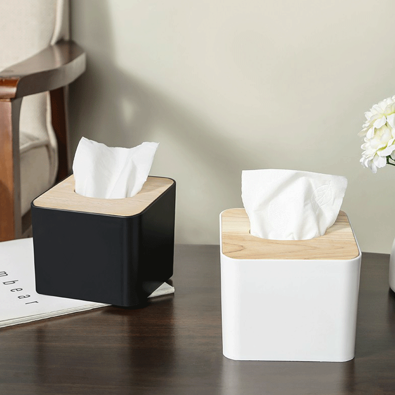 European-style thickened tissue box household living room creative napkin box with lid tissue box wooden storage box hotel paper box
