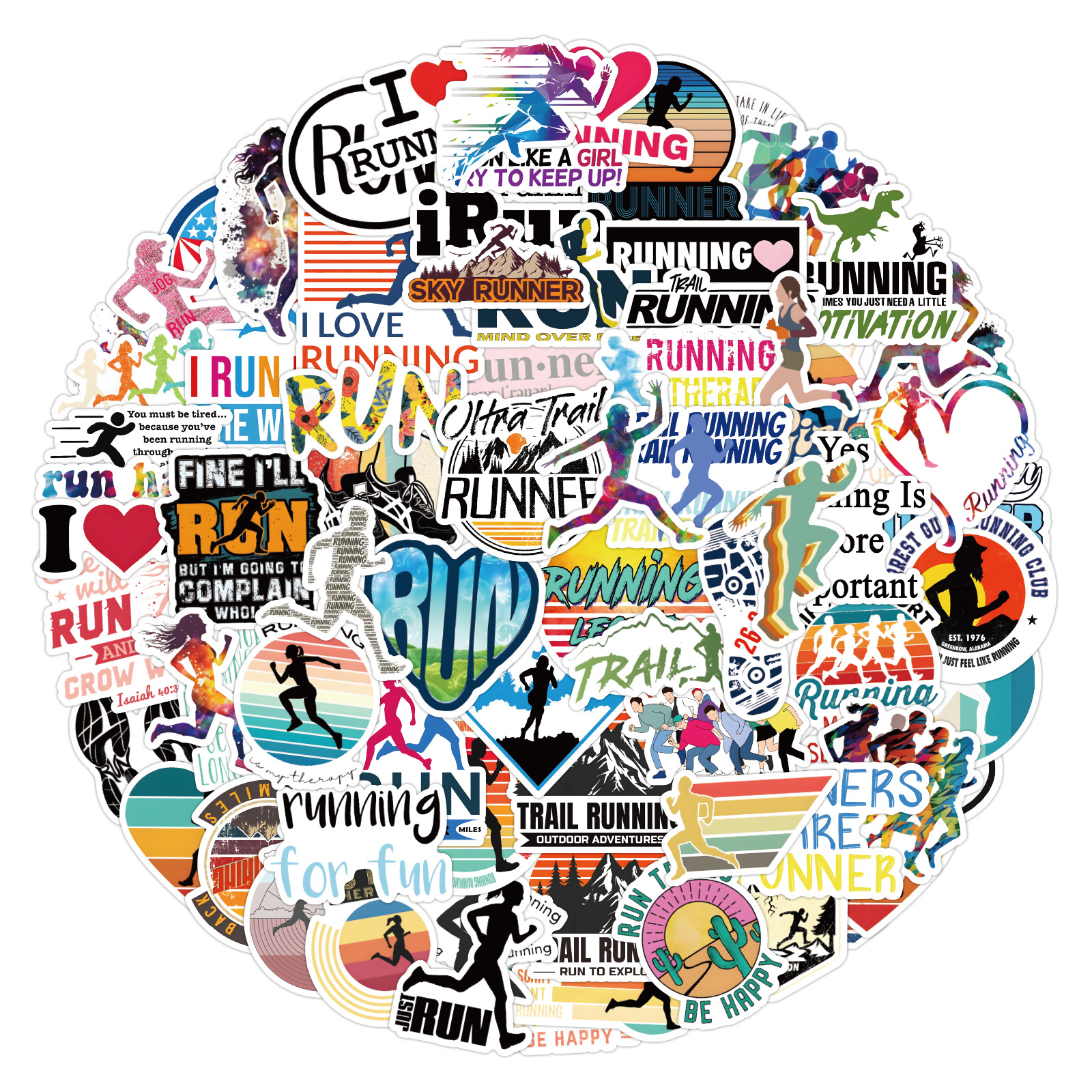 110 cross-border running graffiti stickers decorative luggage laptop skateboard waterproof stickers wholesale