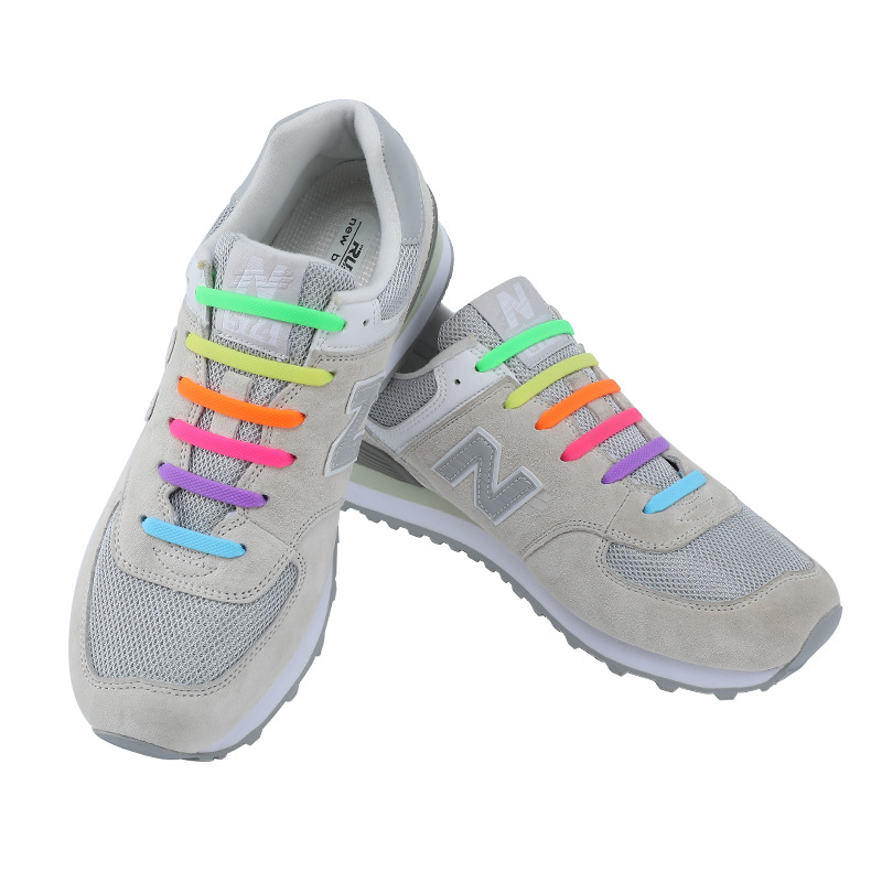 Factory wholesale lazy silicone shoelaces super elastic free tie grain shoelaces a generation of wholesale shoelaces