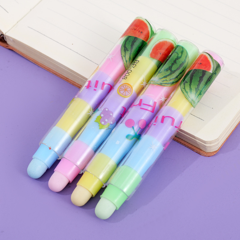 Creative bullet pen eraser clean stationery detachable fruit five rubber manufacturers wholesale