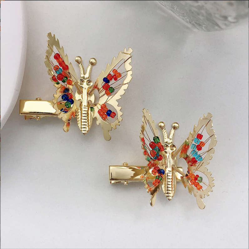 Movable Butterfly Hairpin Summer Women's Spring Moth Hair Accessories Hairpin Side Top Clip Bangs Clip Headdress