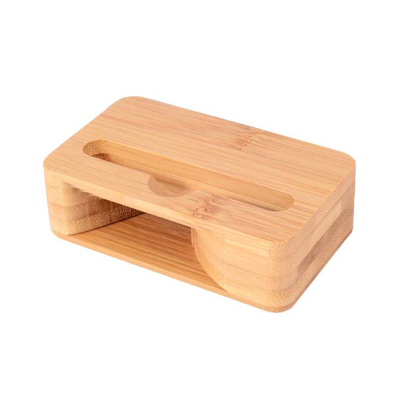 Wooden mobile phone physical loudspeaker mini bamboo wooden miniature speaker creative tremolo stand speaker