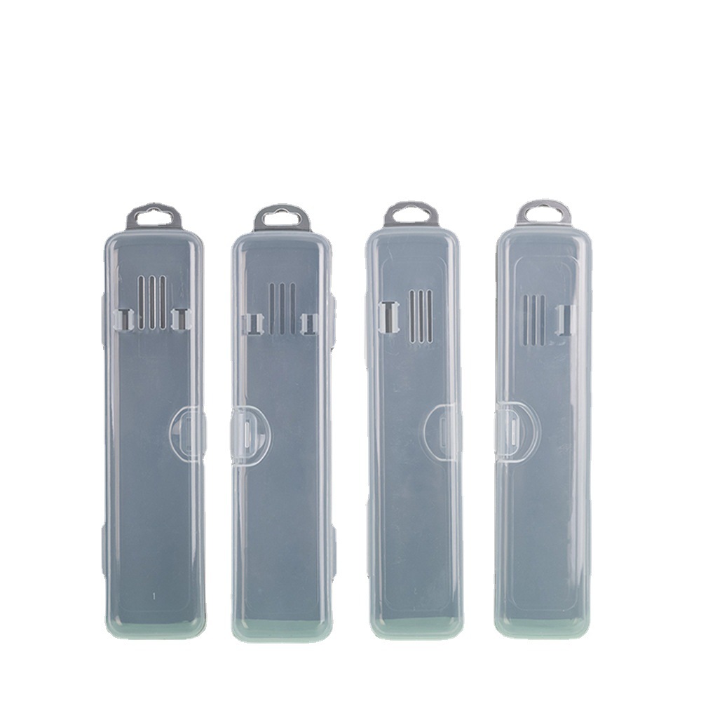 Portable wash set box with buckle toothpaste dental appliance tongue scraper box transparent PP plastic storage toothbrush box