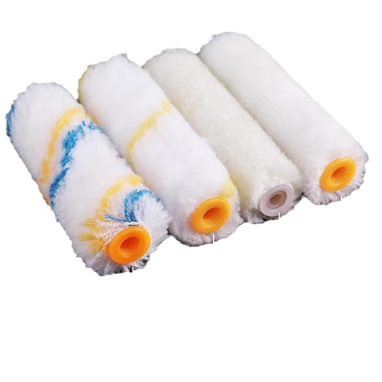 Small Thumb Roller Brush Core Wall Corner Brush Head Mini Roller Core Yellow Blue Strip Blended Cotton Thumb Roller Brush