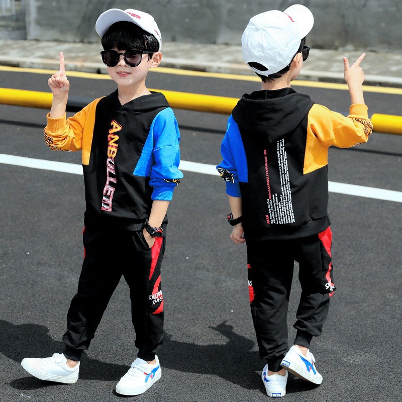 Children's Clothing Boys Autumn Suit 2023 New Autumn Korean Style Fashionable Handsome Loose Casual Boys Sweater Two-Piece Set