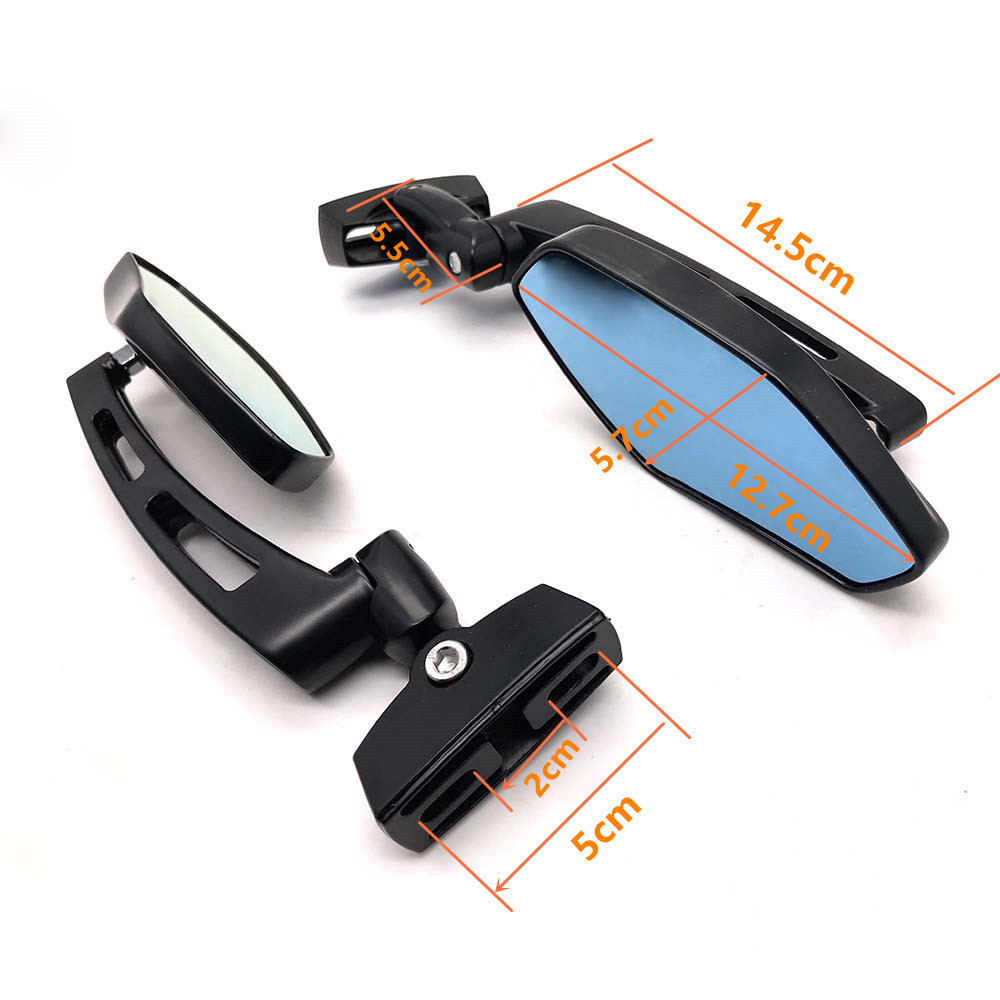 Motorcycle Modified rearview mirror Sports Car Rearview Mirror sports car universal rearview mirror all aluminum Blue anti-dazzling