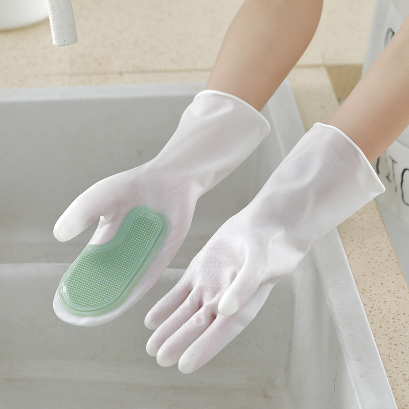 Magic Brush multi-functional household dishwashing gloves PVC soft brush kitchen cleaning decontamination brush pot rubber wear-resistant