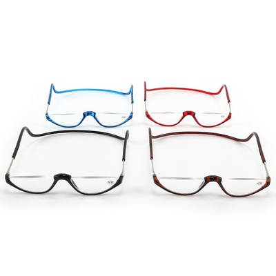 Folding Neck Presbyopia Glasses Men's High-Definition Fashion Half-Frame Magnet Elderly Mirror Anti-Fatigue Presbyopia Glasses Women's Cross-Border