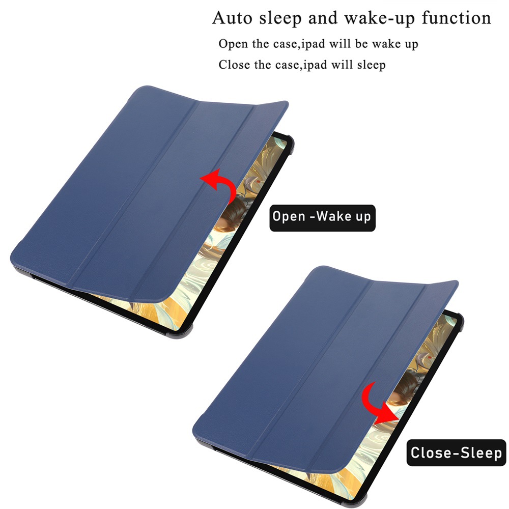 ipad pro 11 Air4 Air5 Tri-Fold Caster Leather Case for iPad 12.9 2022 Tablet Protective Case