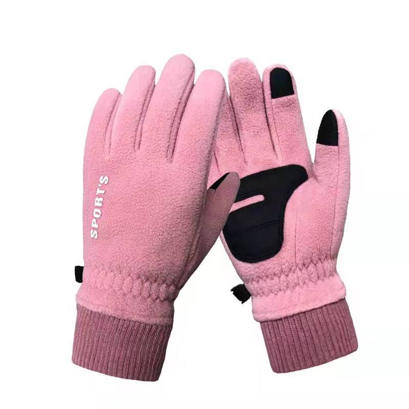 Gloves men's and women's winter polar fleece fleece-lined thick warm gloves cycling sports driving non-slip warm touch screen gloves
