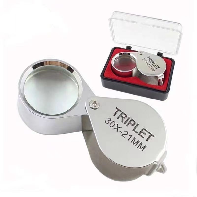 Folding Jewelry Identification Special Magnifier 30 Times Carry-on Mini Handheld Geological Literature Play Antique Identification