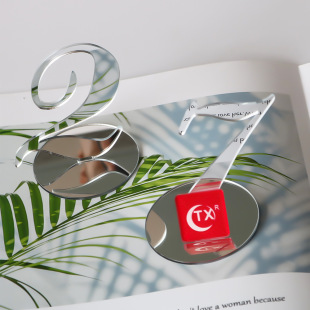 TX wholesale acrylic mirror stereo table number plate seat plate mirror silver table card wedding banquet seat plate