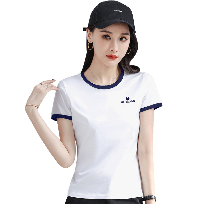 Sports Casual Short-sleeved White T-shirt Women's Stretch Summer Modal T-shirt 2025 New Color-matching Mother Round Neck Top