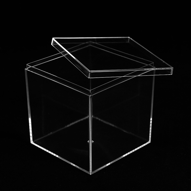 Transparent Acrylic Square Box Food Food Candy Blind Box Slime Packaging Box Handmade Stationery Desktop Storage Box