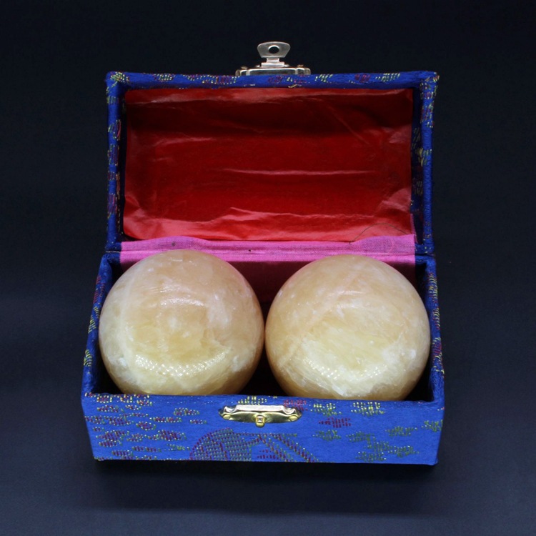 Natural marble fitness handball brocade box for middle-aged and elderly hand-turned massage health sports gifts spot quick hair