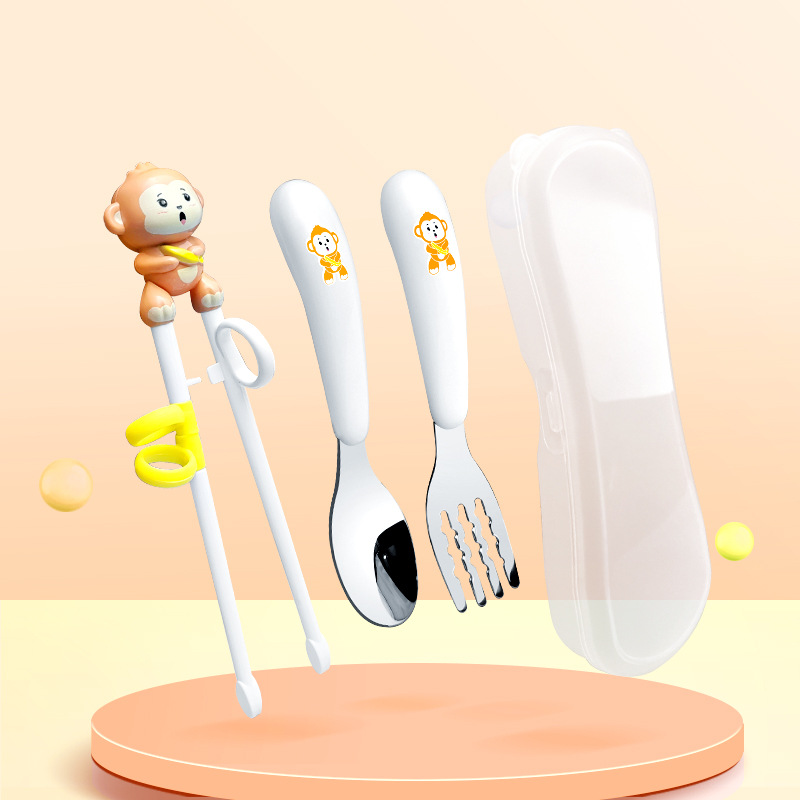Children's Chopsticks Training Chopsticks 3-year-old Baby Learning Chopsticks Practice Learning to Eat Spoon Tableware Set Children's 2-year-old Mother and Child