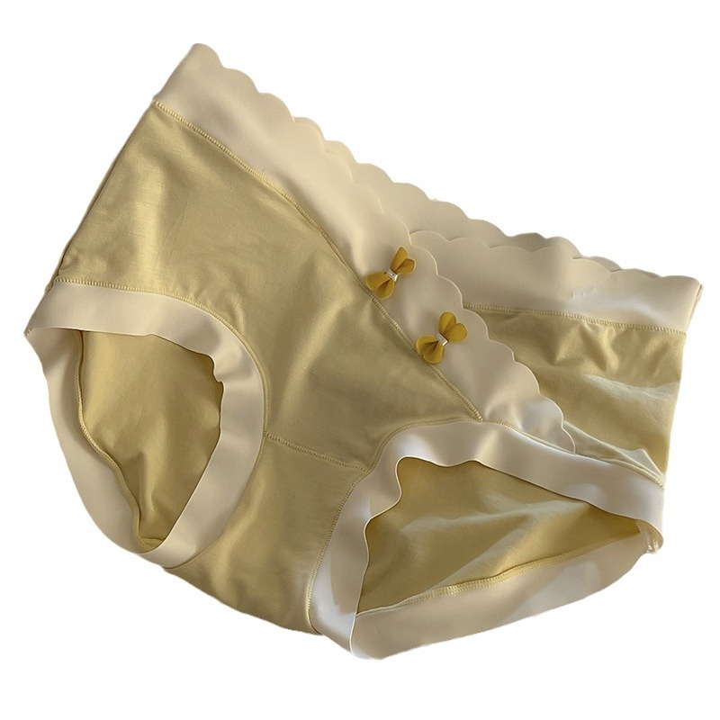 Japanese pure cotton modal underwear women's soft, comfortable and breathable seamless mid-waist mulberry silk bottom crotch girl briefs