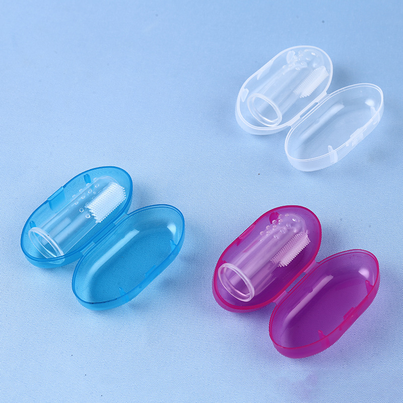 Finger Set Toothbrush Baby Silicone Finger Set Toothbrush Set Baby Tongue Coating Cleaning Finger Set Toothbrush Box