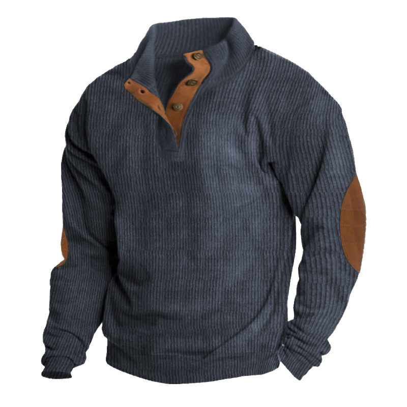 Autumn and Winter new cross-border hot selling men's outdoor jacket Amazon corduroy casual stand collar long-sleeved sweater in stock