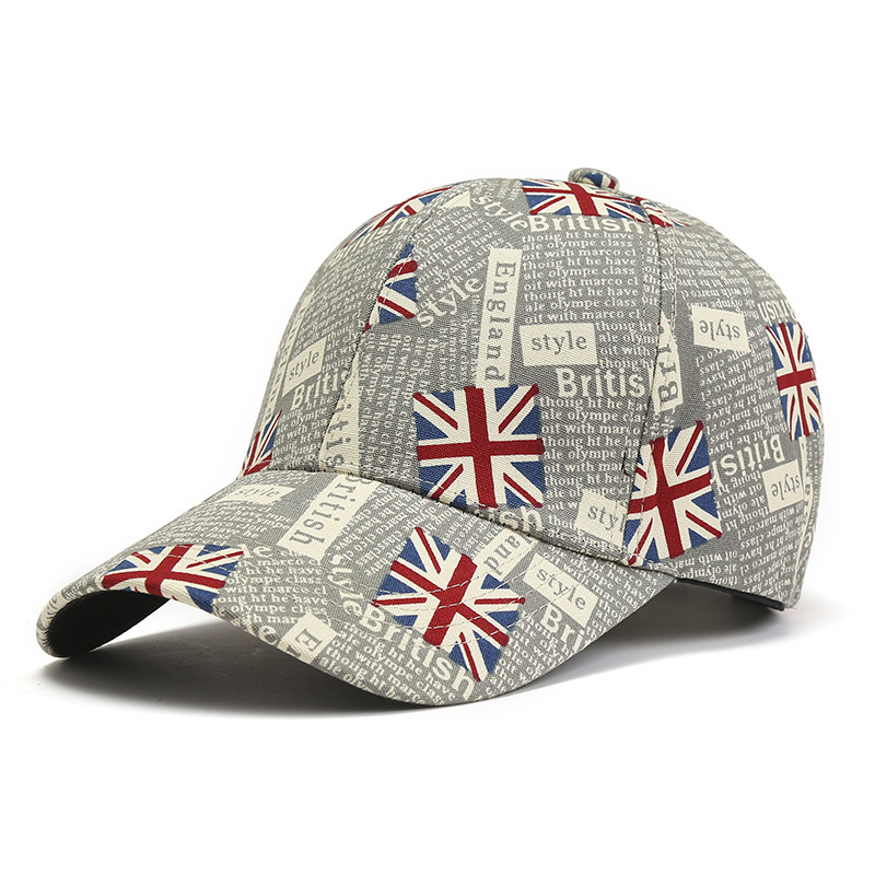 Adult hat wholesale European and American men and women Rice flag baseball hat cross-border British flag pattern sun hat