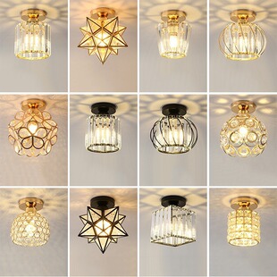 Scandinavian Aisle Light Corridor Entrance Balcony Simple Modern Creative Stylish Entry Golden Accessible Luxury Crystal Ceiling Light