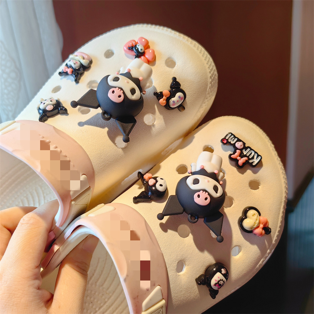 New Japanese Style Three-Dimensional Black Style Lolita Cute Shoes Flower Shoes Shoe Buckle Detachable Decorative Buckle Bow