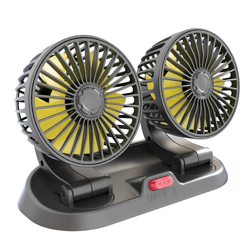 Car fan large truck 24v Volt 12v refrigeration minivan double head car strong silent car electric fan