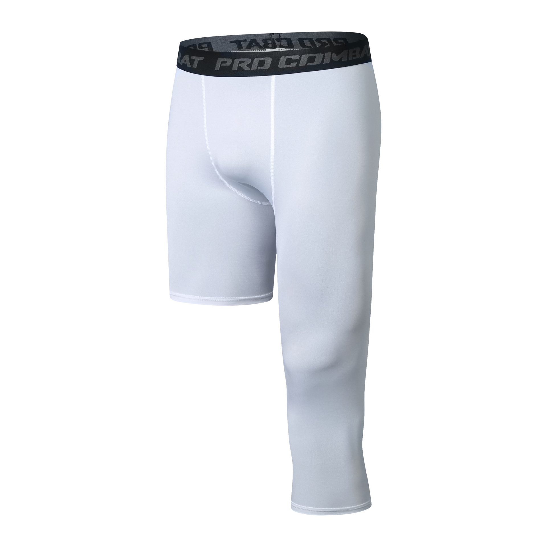Sports Quick-drying Cropped Pants Men's One-leg Tight Pants Basketball Sports Training Leggings Running Fitness Pants