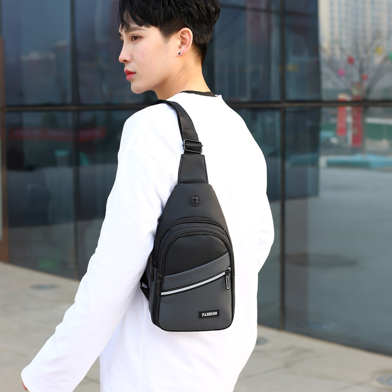 New Chest Bag Men's Sports Casual Bag Fashionable All-match Men's Shoulder Chest Bag Korean Style Men's Crossbody Small Backpack Trendy