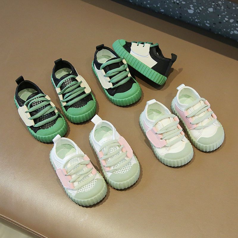 Spring and Summer Children's Leak Mesh Canvas Shoes Baby's Soft Sole Breathable Shoes Men's and Women's Children's Canvas Shoes Children's Toddler Mesh Shoes