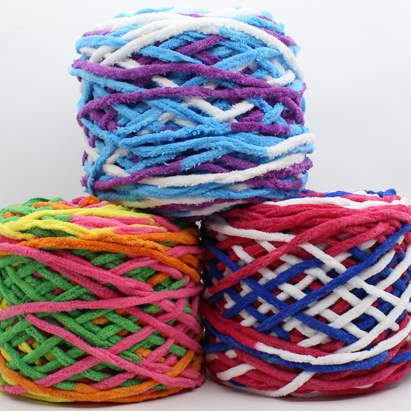 Single Strand Ice Thread Thick Wool Handmade diy Material Hook Shoes Cushion Hook Slippers Line Men's and Women's Handmade Knitted Scarf