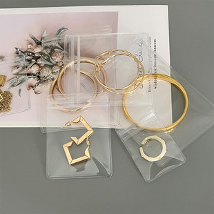 Spot a text play string bag jewelry PVC sealed self-sealing bag transparent earrings jewelry bag thickened