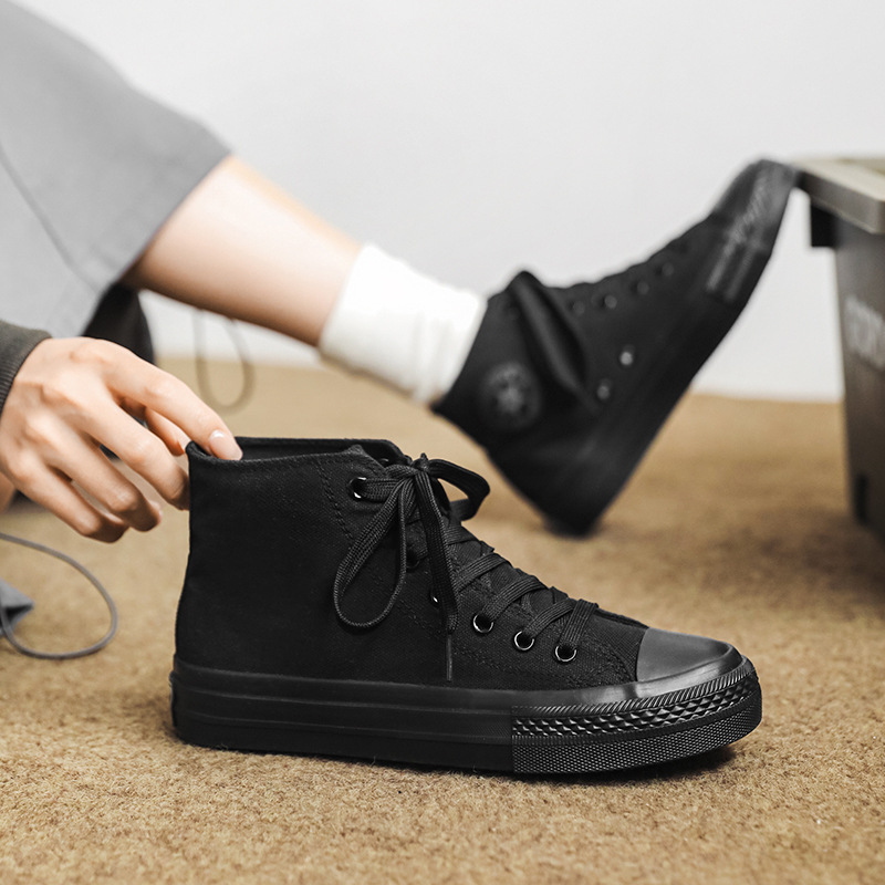 Classic New high-top shoes versatile student board shoes 1970s replica spring and summer canvas shoes for women