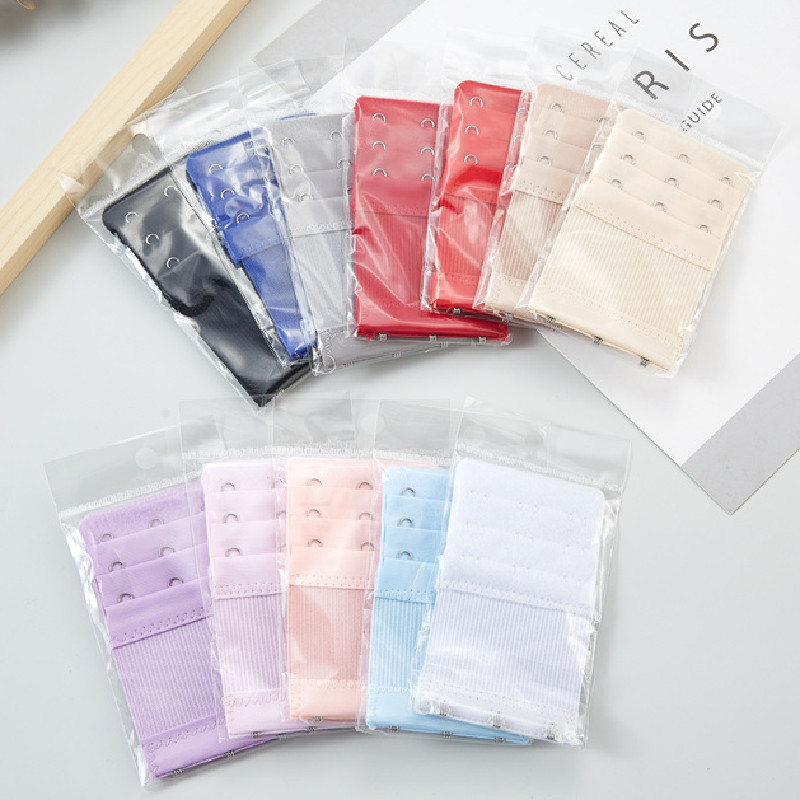 (Individually packaged) elastic three-row three-button stainless steel Bra extension buckle underwear buckle extension buckle