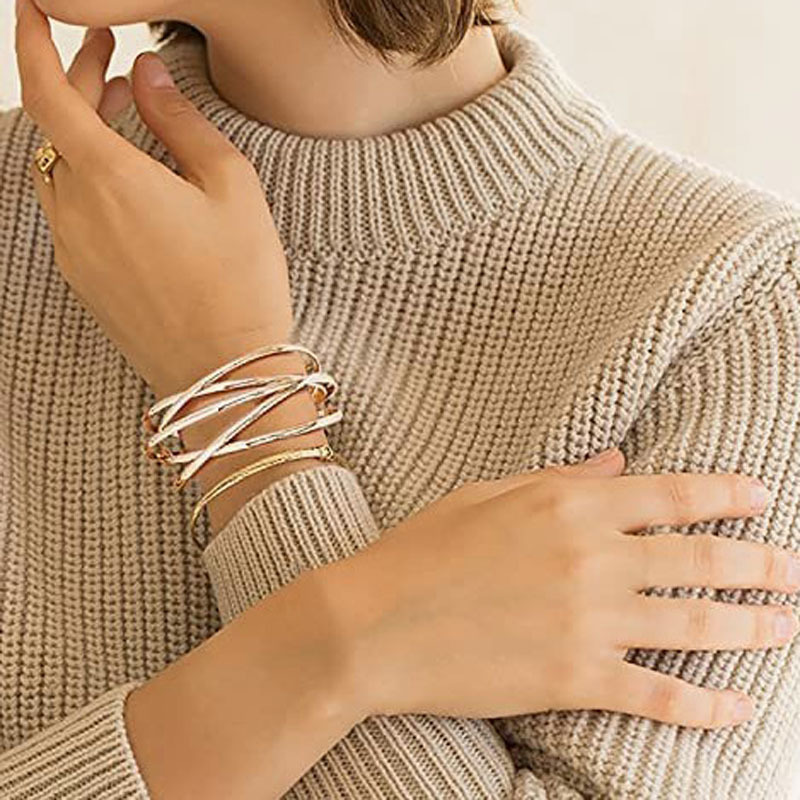 Factory Outlet Europe and the United States Best Selling Explosions Metal Bracelet Opening Bracelet Personality Street Shot Amazon Fashion Jewelry