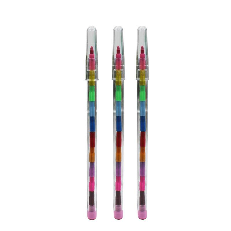 Creative building blocks coloring crayon 11 colors round crayon oil painting stick color pen color student stationery prize wholesale