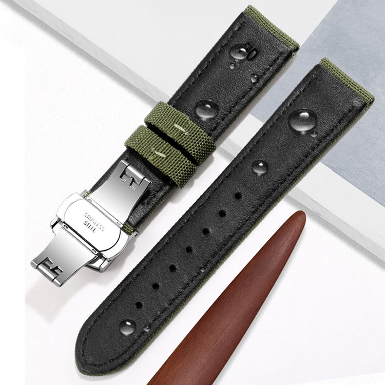 Spot wholesale canvas nylon watch strap 18/20/22mm waterproof breathable leather strap a generation of hair