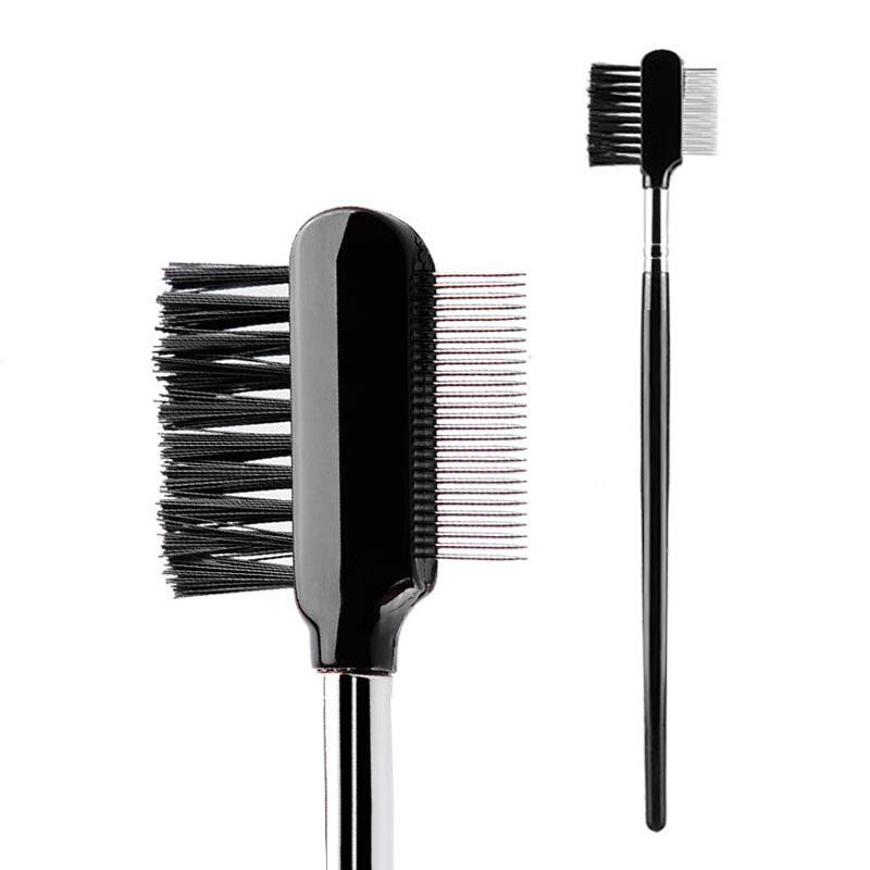 Steel needle eyebrow comb stainless steel eyebrow comb dual-purpose double-headed brush eyebrow brush eyebrow brush cross-border for Amazon