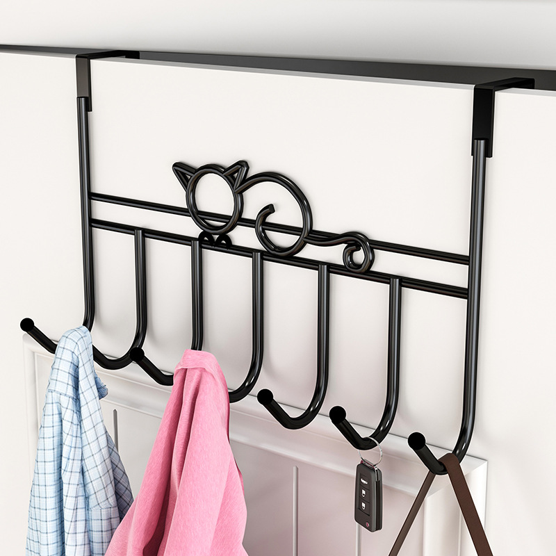 Behind the door hook bedroom punch-free seamless storage rack mute a row of long bathroom bathroom storage hanger