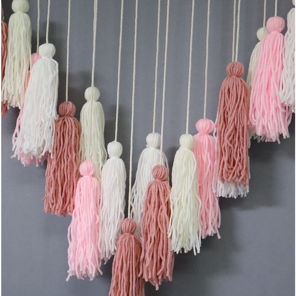 ins Decoration Nordic European and American Pastoral Style Woven Wooden Beads Tassel Large Tapestry Home Decoration Wall Hanging Wall Decoration