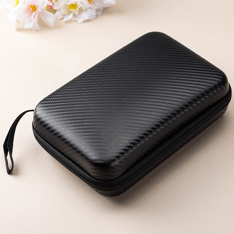 eva earphone storage box multi-function data cable charger storage bag mobile hard disk bag carbon fiber zipper bag