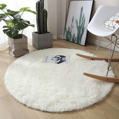 Round Silk-wool Carpet Hanging Basket Chair Mat Yoga Mat Living Room Bedroom Sofa Mat Dirt-resistant Non-slip Easy-care Floor Mat