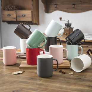 400cc Mug Solid Color Matte Color Glaze Ceramic Cup ins Household Water Cup Thickened Coffee Cup Can Add logo
