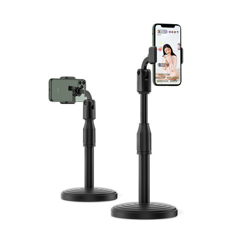 ダブルカード溝円盤伸縮360度回転携帯電話怠け者スタンド多機能ダブルポジション生放送携帯電話スタンド|undefined