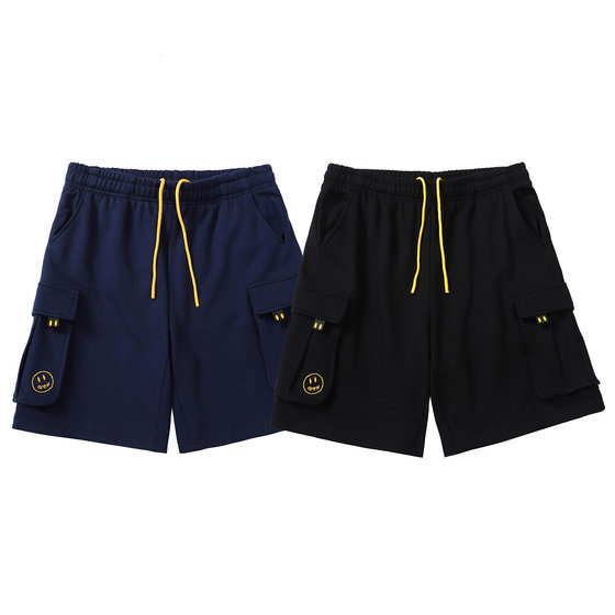 2022 spring and summer New D @ EW embroidered smiling face casual tooling shorts for men and women with a wholesale generation of hair