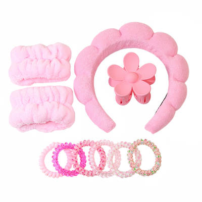 Guanyang cross-border hot 10-piece set face washing hair band cloud headband women's simple women's hair band hair grip suit hair