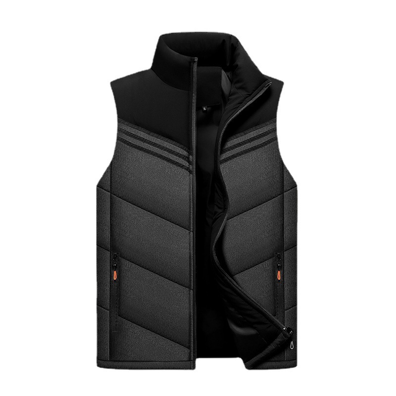 Cross-mirror down cotton men's vest middle-aged and elderly stand collar waistcoat autumn and winter cotton vest cotton coat