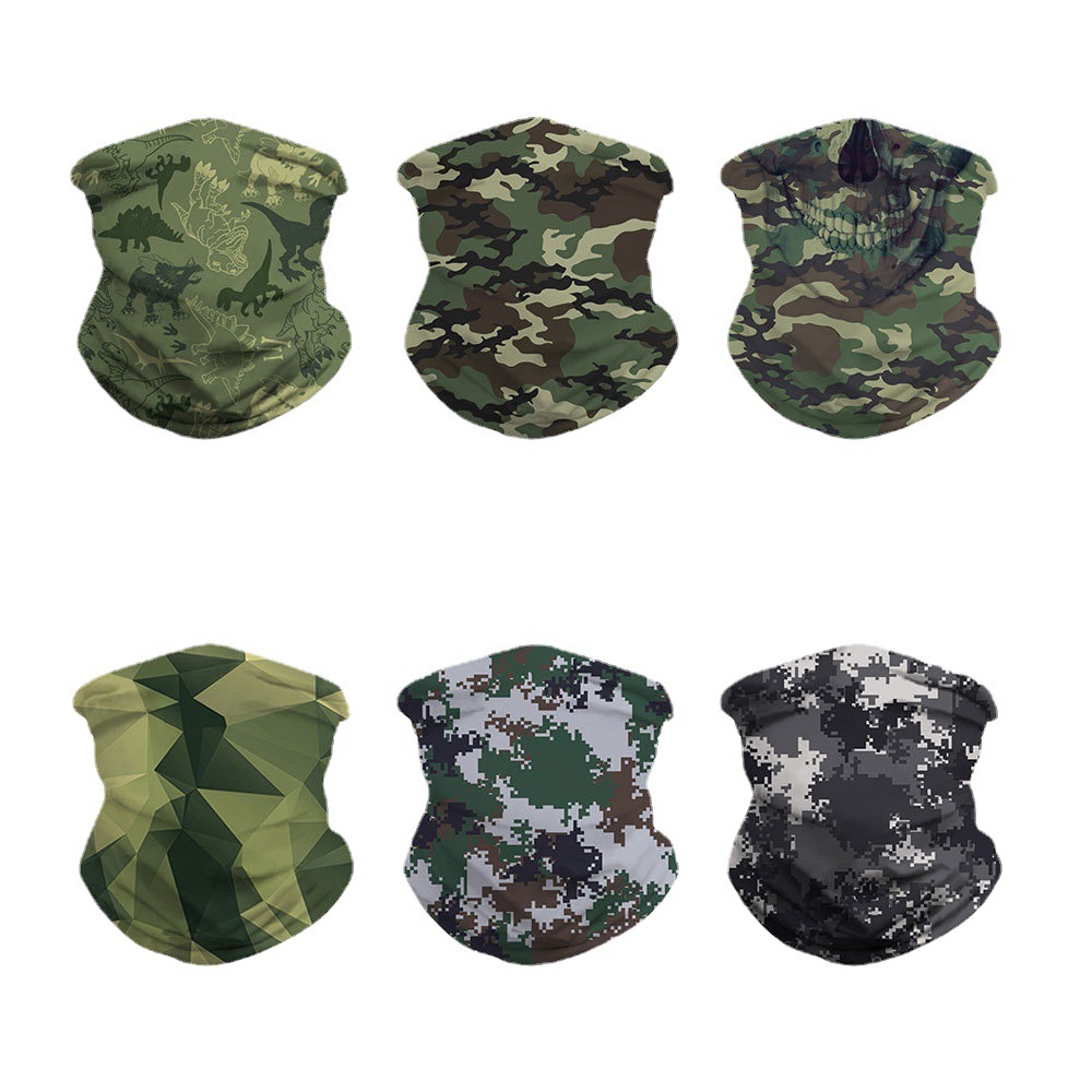 Digital Camouflage Mask Printed Outdoor Riding Mask Insect-proof Beanie Hat Variety Magic Hood Scarf Scarf for Men and Women